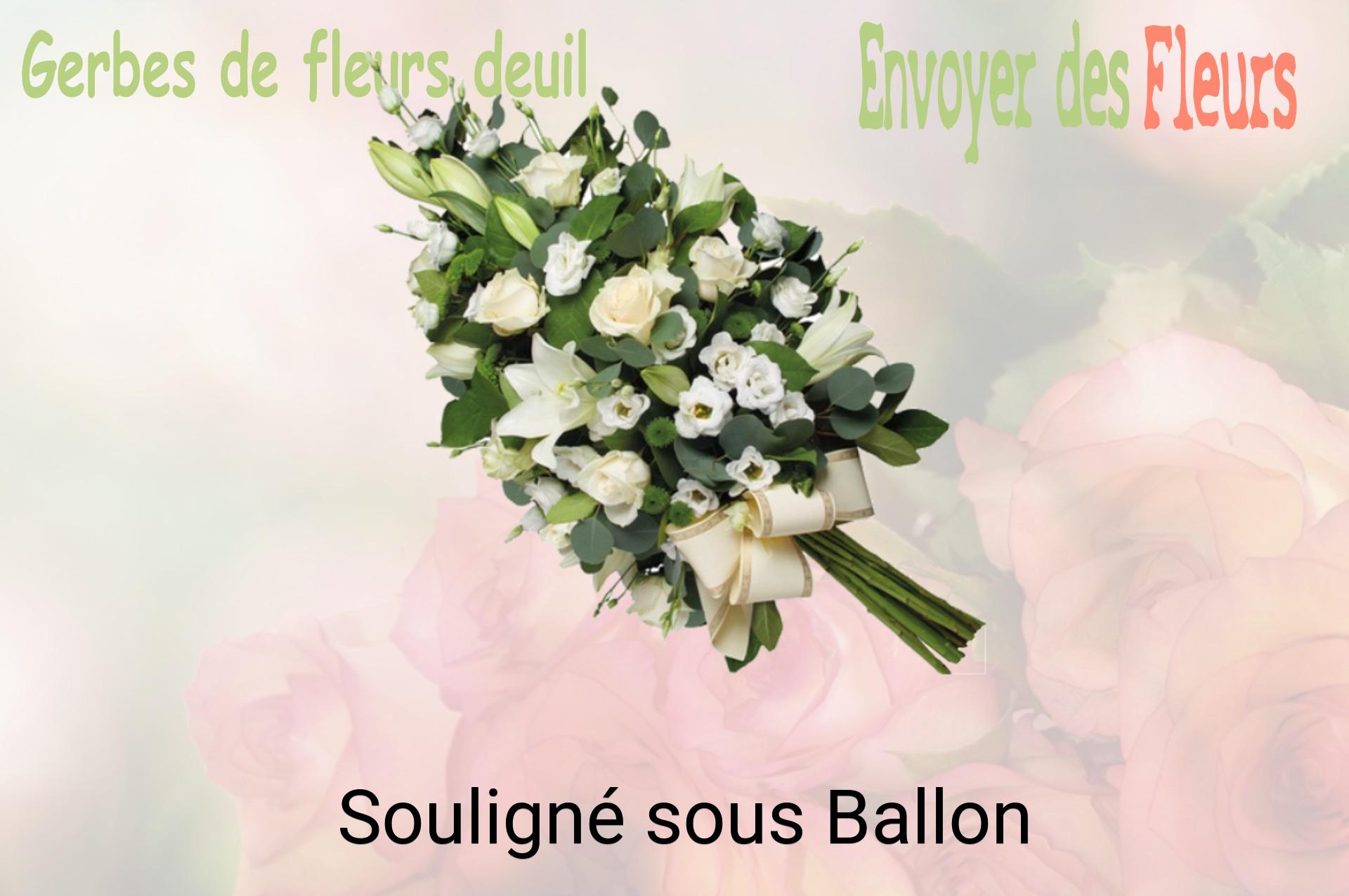 Gerbe de fleurs de deuil livrée à Souligné-sous-Ballon